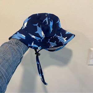 Hanna Andersson Sunblock Swim Hat Blue Shark size medium 2-6 years